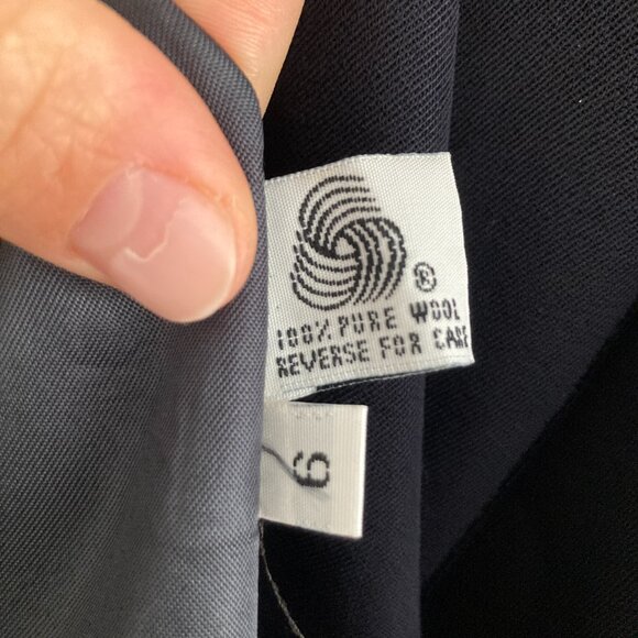 Vintage Austin Reed 100% Wool Navy Blue Blazer Double Breasted Preppy Academia 6 - Picture 13 of 14